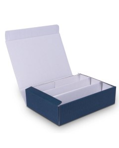 Wein- und Geschenkverpackungen in offener Welle mit Klappdeckel. In verschiedenen Größen und Farben erhältlich