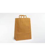 Papiertragtaschen mit Flachhenkel klein braun