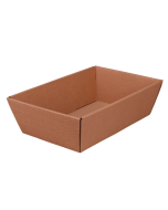 Geschenkkorb rechteckig aus offener Welle natur - 190x140x100mm #70872
